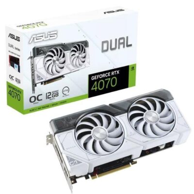 Asus NVIDIA GeForce RTX 4070 12 GB GDDR6X 192 bit PCIE 4.0 16x 1xHDMI 3xDisplayPort DUAL-RTX4070-O12G-WHITE